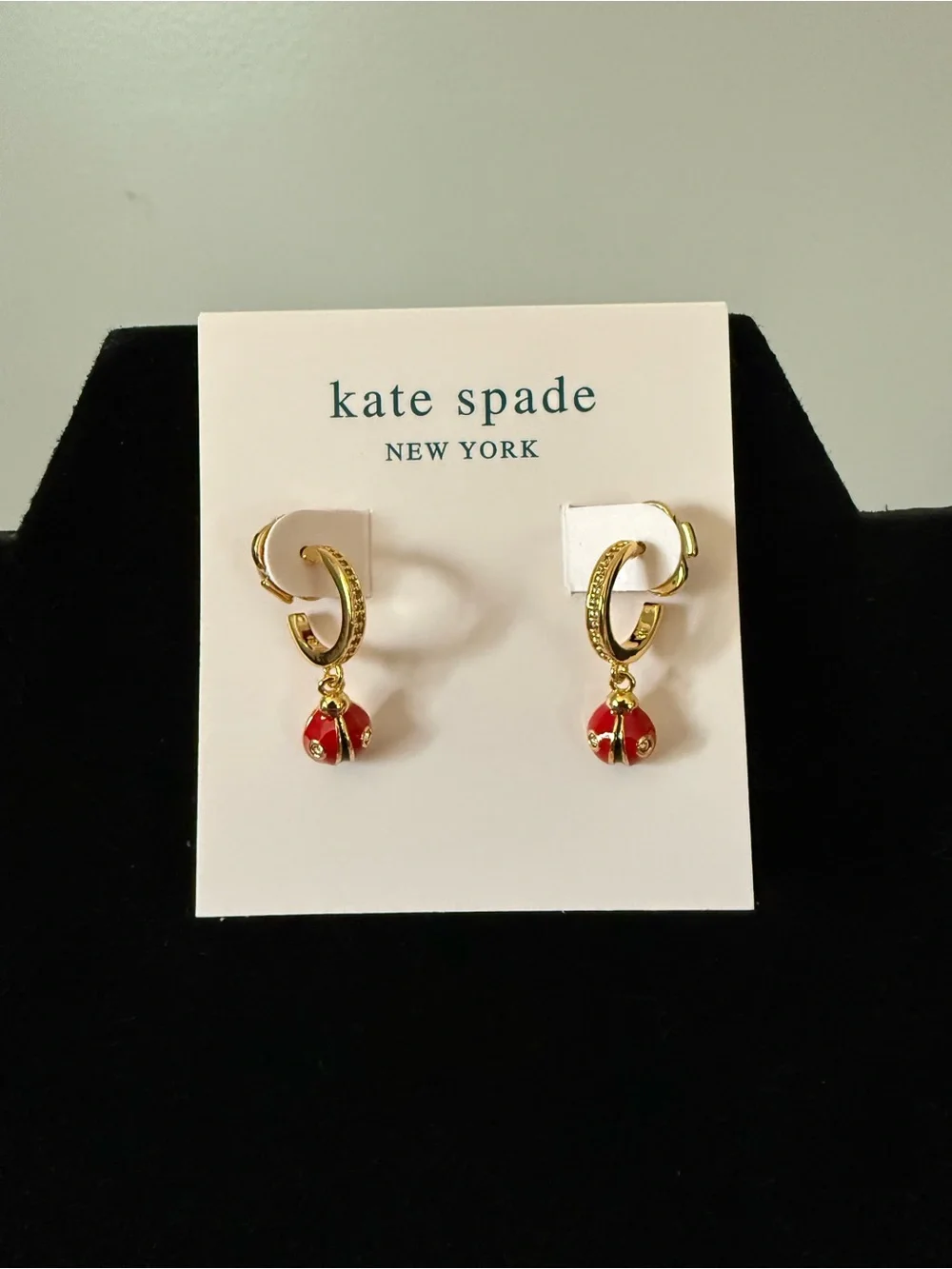 Kate Spade Nature Walk Ladybug Huggie Earrings